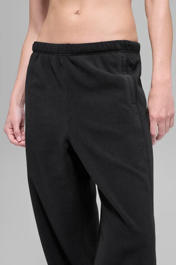 Pantalon de jogging « Retreat » en polaire High-Waist – Noir