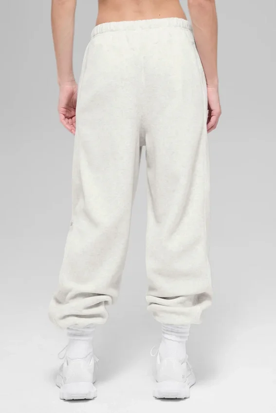 Pantalon de jogging Retreat High-Waist en polaire – Gris chiné blanc