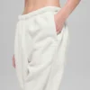 Pantalon de jogging Retreat High-Waist en polaire – Gris chiné blanc