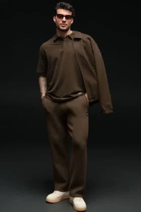 Pantalon de jogging Scholar à jambes droites - Espresso
