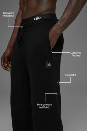 Pantalon de jogging Scholar à jambes droites – Noir
