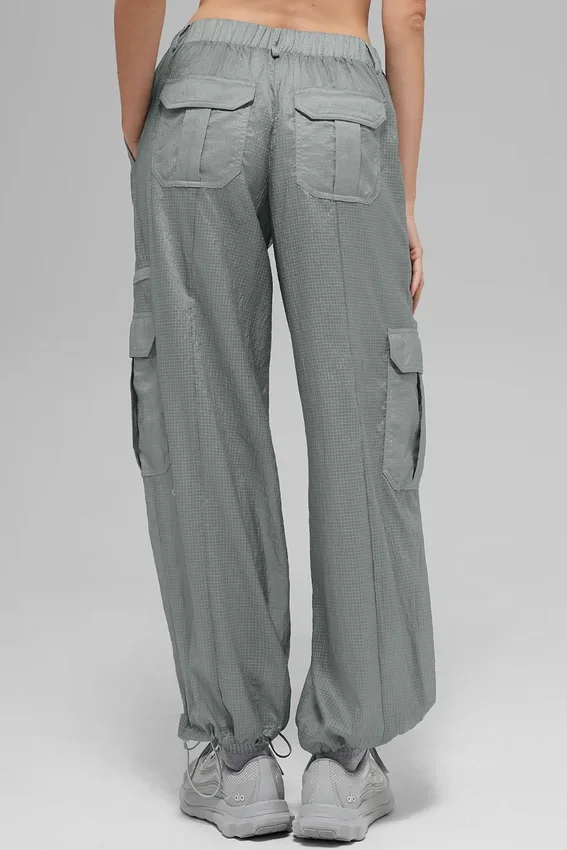 Pantalon de jogging Sheer Game Time à jambes larges - Gris lunaire