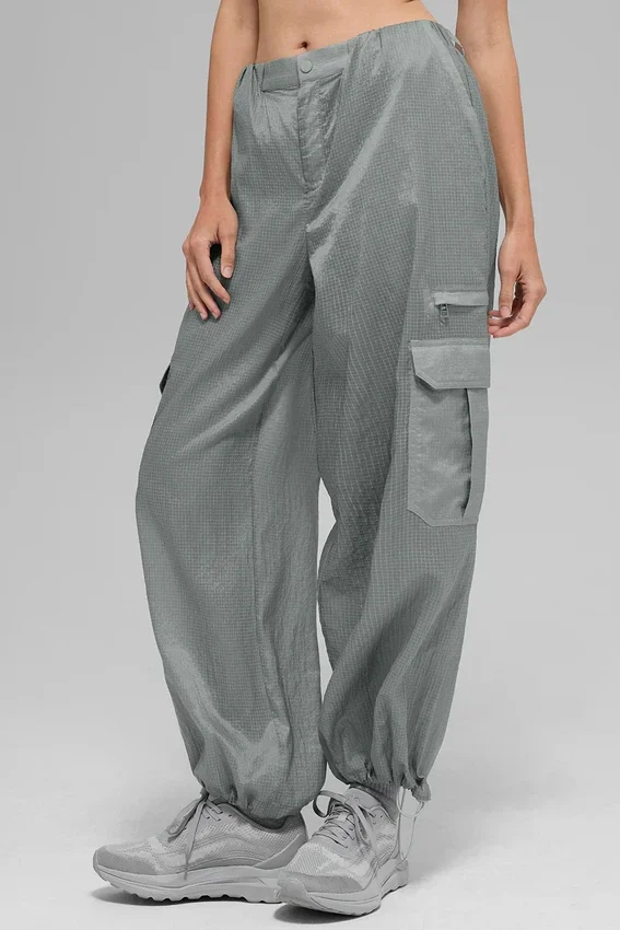 Pantalon de jogging Sheer Game Time à jambes larges - Gris lunaire