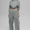 Pantalon de jogging Sheer Game Time à jambes larges - Gris lunaire