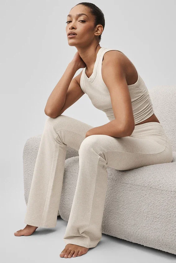 Pantalon de jogging Sway à coupe évasée - Avoine chiné