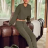 Pantalon de jogging Sway à coupe évasée - Olive Tree