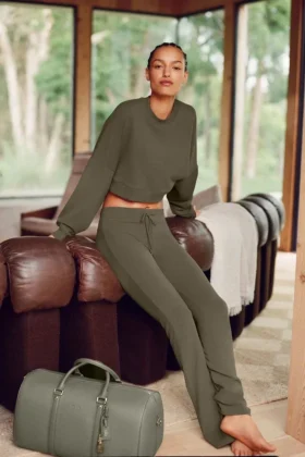 Pantalon de jogging Sway à coupe évasée - Olive Tree