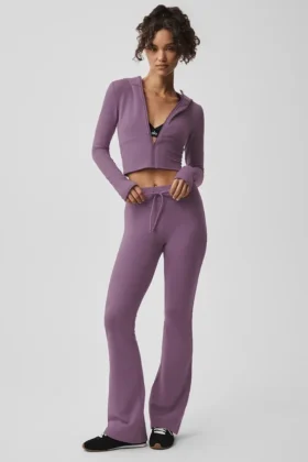Pantalon de jogging Sway à coupe évasée - Prune