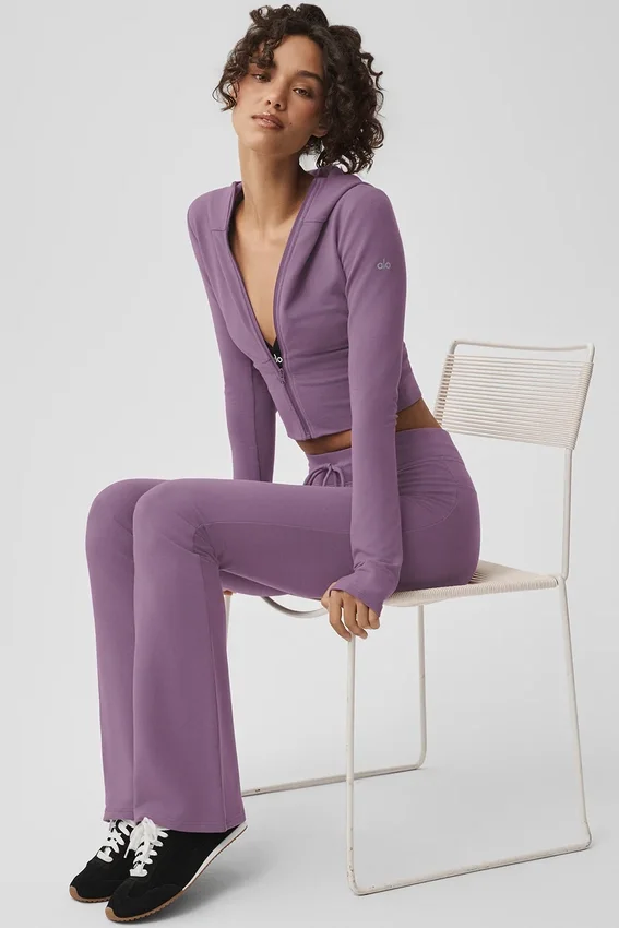 Pantalon de jogging Sway à coupe évasée - Prune