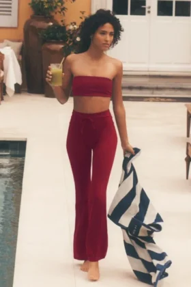 Pantalon de jogging Sway à coupe évasée - Rouge « Summer Romance »