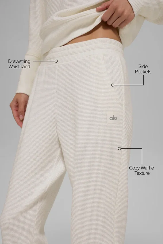 Pantalon de jogging Waffle Weekend Escape - Ivoire