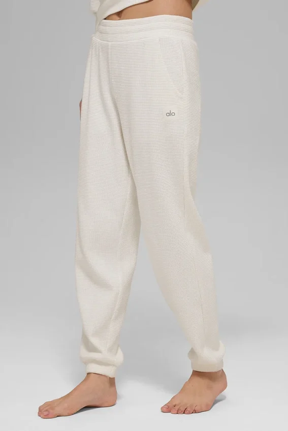 Pantalon de jogging Waffle Weekend Escape - Ivoire