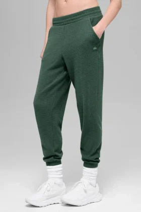 Pantalon de jogging Waffle Weekend Escape - Vert trèfle