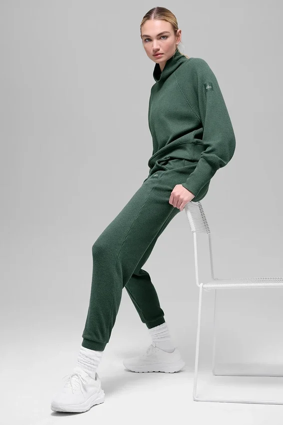 Pantalon de jogging Waffle Weekend Escape - Vert trèfle