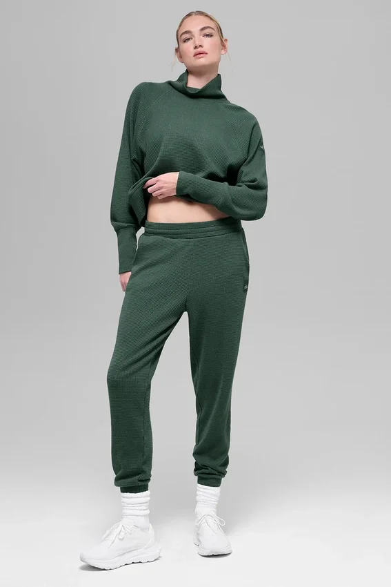 Pantalon de jogging Waffle Weekend Escape - Vert trèfle
