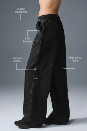 Pantalon de sport à jambes larges Afterglow – Noir