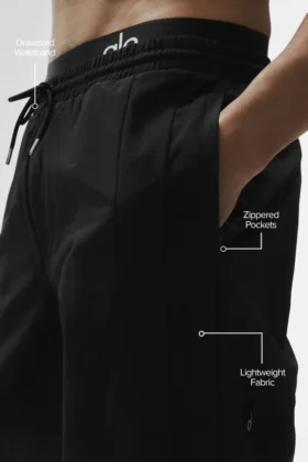 Pantalon de sport Takeaway à coupe droite – Noir