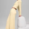 Pantalon droit Dreamlight à taille mi-haute – Jaune bougie