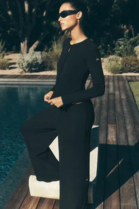 Pantalon droit Dreamlight à taille mi-haute - Noir