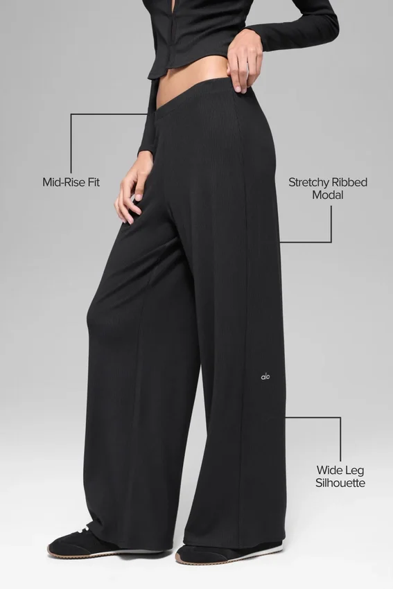 Pantalon droit Dreamlight à taille mi-haute - Noir