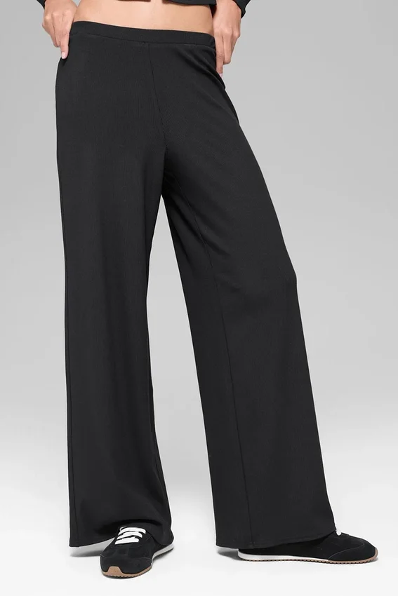 Pantalon droit Dreamlight à taille mi-haute - Noir