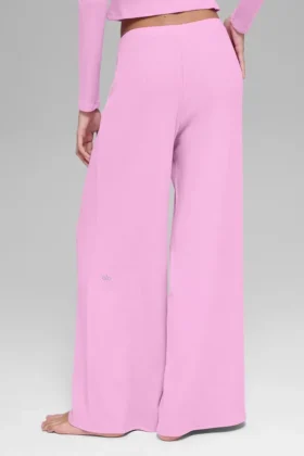 Pantalon droit Dreamlight à taille mi-haute – Rose Candy Heart