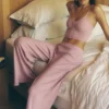 Pantalon droit Dreamlight à taille mi-haute - Rose vintage