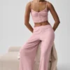 Pantalon droit Dreamlight à taille mi-haute - Rose vintage