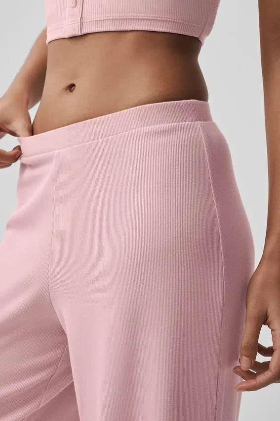 Pantalon droit Dreamlight à taille mi-haute - Rose vintage