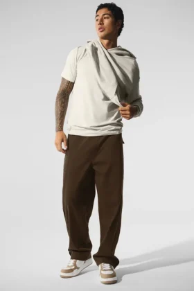 Pantalon droit en suédine Edition - Espresso