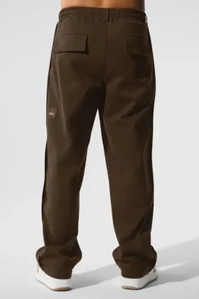Pantalon droit en suédine Edition – Espresso