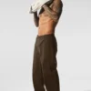 Pantalon droit en suédine Edition - Espresso