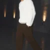 Pantalon droit en suédine Edition - Espresso