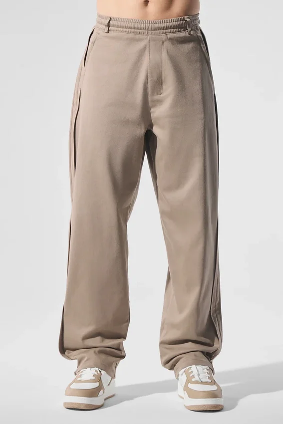 Pantalon droit en suédine Edition - Gravel