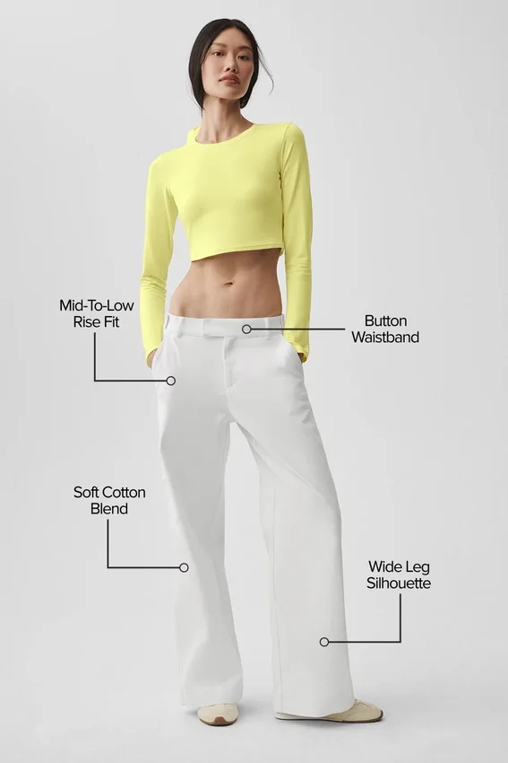 Pantalon droit High Road - Blanc