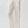 Pantalon droit High-Waist semi-transparent « Golden Hour » - Ivoire