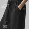 Pantalon droit High-Waist semi-transparent « Golden Hour » – Noir