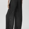 Pantalon droit High-Waist semi-transparent « Golden Hour » – Noir