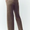 Pantalon droit Northstar en cachemire High-Waist – Alpine Cocoa Heather