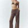 Pantalon droit Northstar en cachemire High-Waist – Alpine Cocoa Heather
