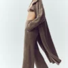Pantalon droit Northstar en cachemire High-Waist – Alpine Cocoa Heather
