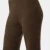 Pantalon en cachemire High-Waist et motif gaufré moelleux - Espresso