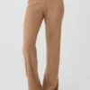 Pantalon en cachemire High-Waist et texture gaufrée - Amande grillée