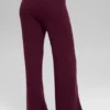 Pantalon en cachemire High-Waist et texture gaufrée - Bordeaux