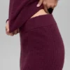 Pantalon en cachemire High-Waist et texture gaufrée - Bordeaux