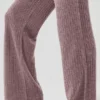 Pantalon en cachemire High-Waist et texture gaufrée - Gris champignon chiné