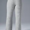 Pantalon en cachemire High-Waist et texture gaufrée - Gris chiné athlétique