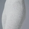 Pantalon en cachemire High-Waist et texture gaufrée - Gris chiné athlétique