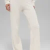 Pantalon en cachemire High-Waist et texture gaufrée - Ivoire