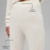 Pantalon en cachemire High-Waist et texture gaufrée - Ivoire